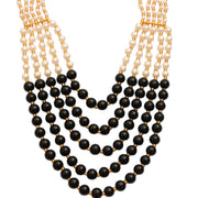 Multi-Strand Beaded Gold Plated Necklace