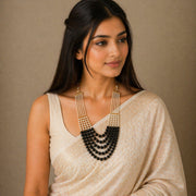 Multi-Strand Beaded Gold Plated Necklace