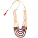 Multi-Strand Beaded Gold Plated Necklace