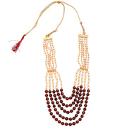 Multi-Strand Beaded Gold Plated Necklace
