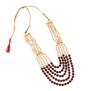 Multi-Strand Beaded Gold Plated Necklace