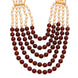 Multi-Strand Beaded Gold Plated Necklace