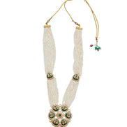Gold Plated Kundan Pearl Long Necklace Set