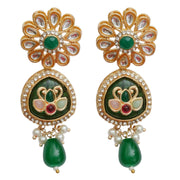 Gold Plated Kundan Pearl Long Necklace Set