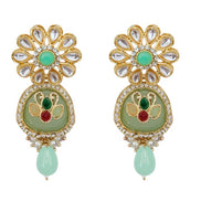 Gold Plated Kundan Pearl Long Necklace Set