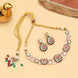 Designed Ethnic Gold Plated Necklace Set with Earrings