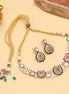Designed Ethnic Gold Plated Necklace Set with Earrings
