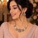 Designed Ethnic Gold Plated Necklace Set with Earrings