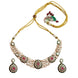 Designed Ethnic Gold Plated Necklace Set with Earrings