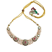 Designed Ethnic Gold Plated Necklace Set with Earrings