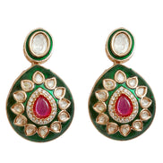 Designed Ethnic Gold Plated Necklace Set with Earrings