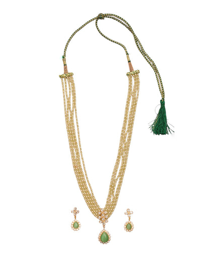 Elegant Floral Beaded Necklace Set with Earrings