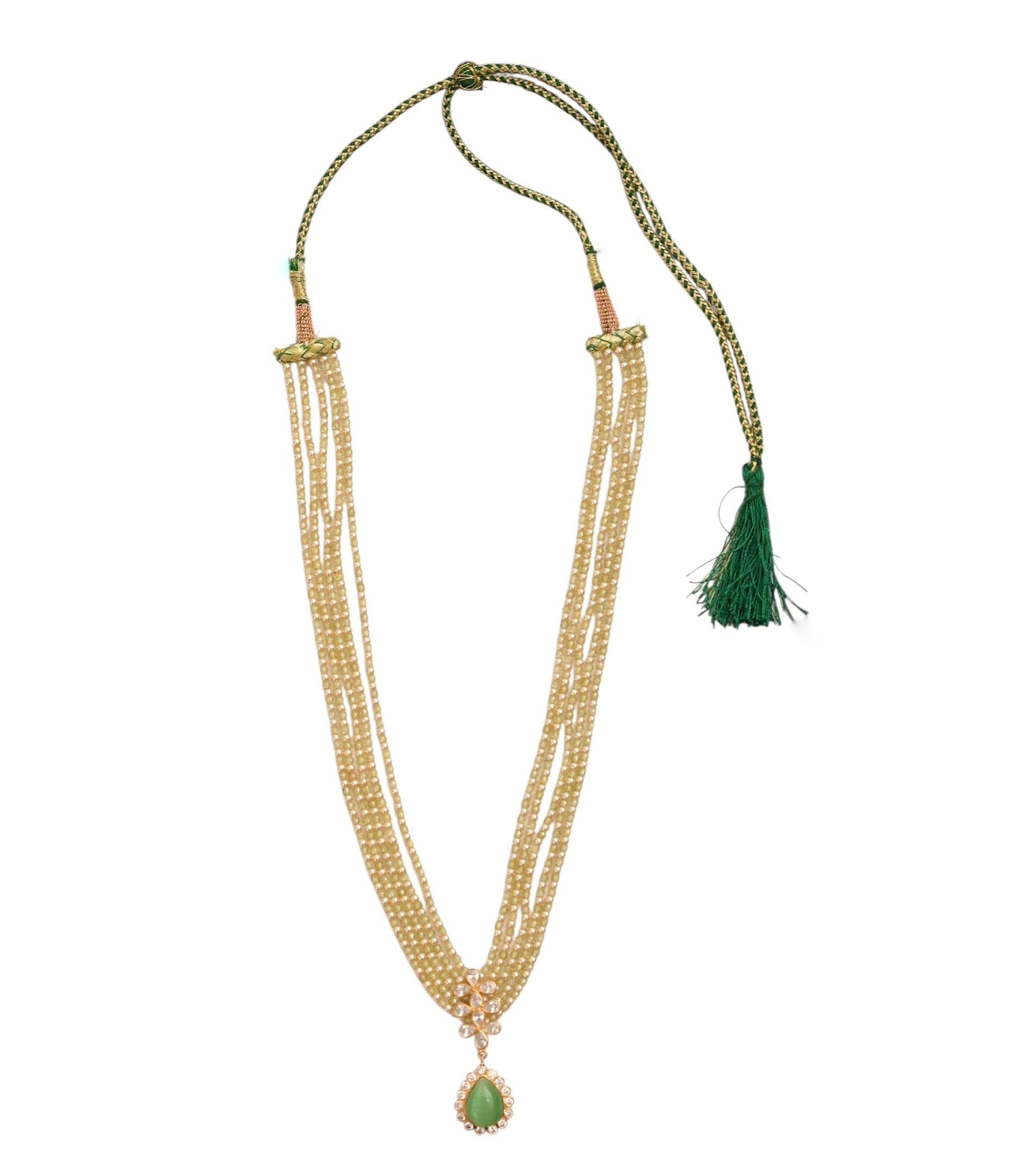 Elegant Floral Beaded Necklace Set with Earrings