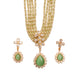Elegant Floral Beaded Necklace Set with Earrings