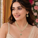 Elegant Floral Beaded Necklace Set with Earrings