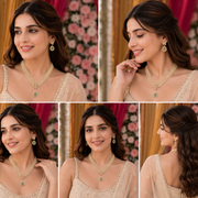 Elegant Floral Beaded Necklace Set with Earrings