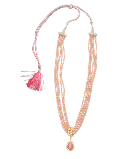 Elegant Floral Beaded Necklace Set with Earrings