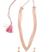 Elegant Floral Beaded Necklace Set with Earrings