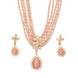 Elegant Floral Beaded Necklace Set with Earrings
