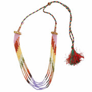 Multi Strand White & Gold Crystal Bead Necklace