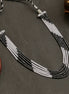 Multi Strand White & Gold Crystal Bead Necklace