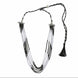Multi Strand White & Gold Crystal Bead Necklace