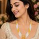 Multi Strand White & Gold Crystal Bead Necklace