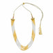 Multi Strand White & Gold Crystal Bead Necklace