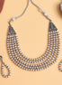 Oxidized Rhodium Plated Layered Pearl Necklace Set