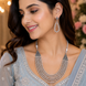 Multi-Layered Beaded Oxidised Necklace Earring Set