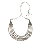 Oxidized Rhodium Plated Layered Pearl Necklace Set