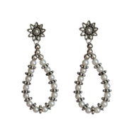Oxidized Rhodium Plated Layered Pearl Necklace Set