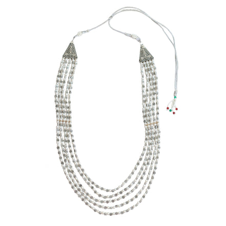 Multi-Layered Beaded Oxidised Necklace Earring Set