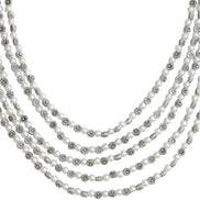 Multi-Layered Beaded Oxidised Necklace Earring Set