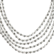 Multi-Layered Beaded Oxidised Necklace Earring Set