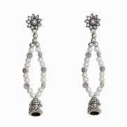 Multi-Layered Beaded Oxidised Necklace Earring Set