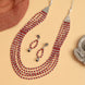 Multi-Layered Beaded Oxidised Necklace Earring Set