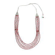 Multi-Layered Beaded Oxidised Necklace Earring Set