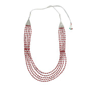 Multi-Layered Beaded Oxidised Necklace Earring Set