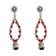 Multi-Layered Beaded Oxidised Necklace Earring Set