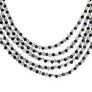 Multi-Layered Beaded Oxidised Necklace Earring Set