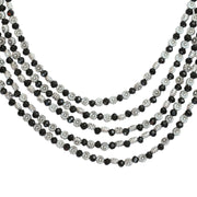 Multi-Layered Beaded Oxidised Necklace Earring Set