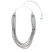 Multi-Layered Beaded Oxidised Necklace Earring Set
