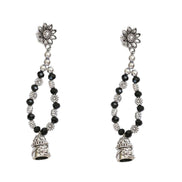 Multi-Layered Beaded Oxidised Necklace Earring Set