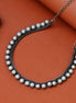 Oxidised Plated Pearl Choker Necklace