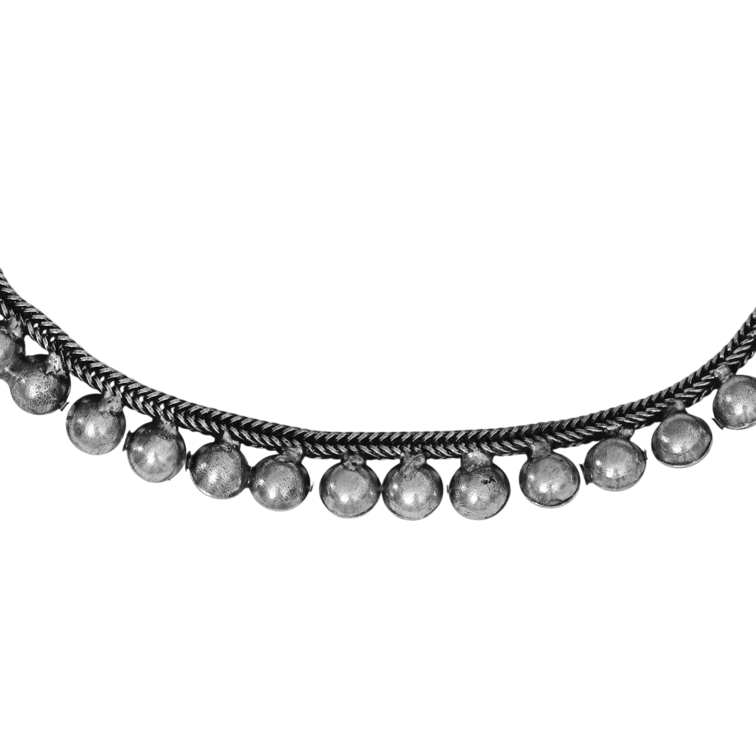 Oxidised Plated Pearl Choker Necklace