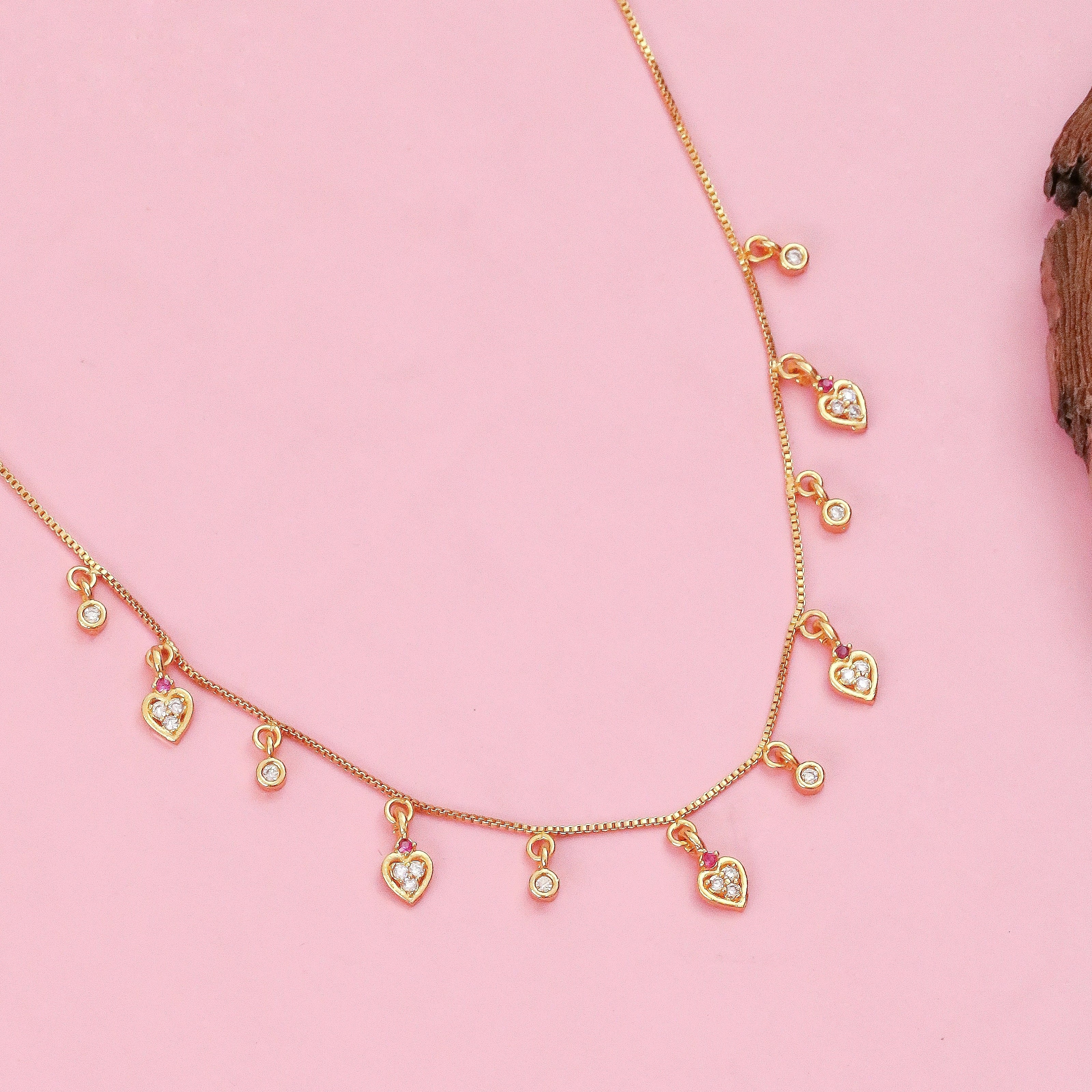 Heart Motif Gold Plated Necklace