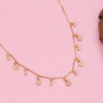 Heart Motif Gold Plated Necklace