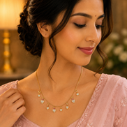 Heart Motif Gold Plated Necklace