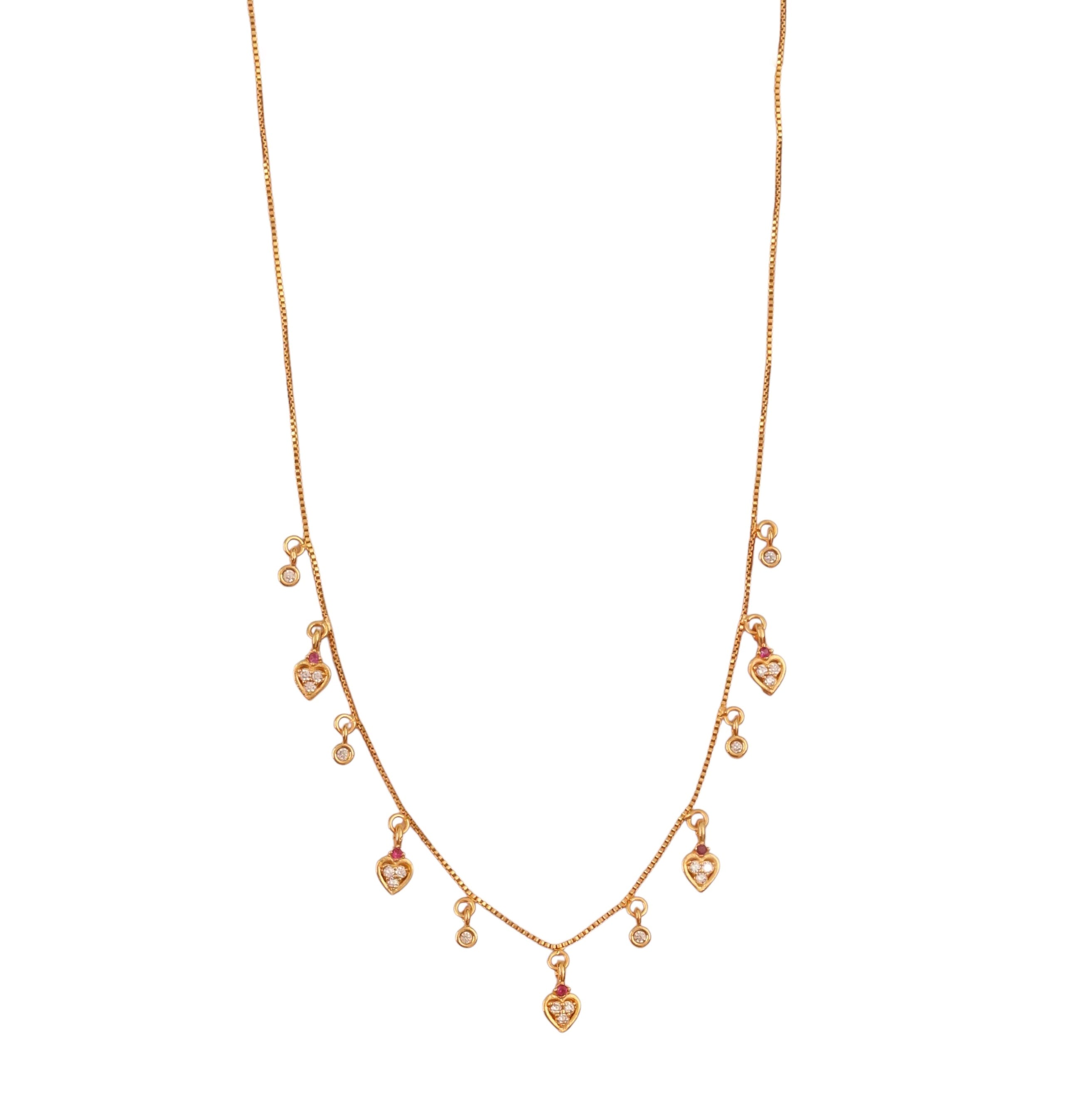 Heart Motif Gold Plated Necklace
